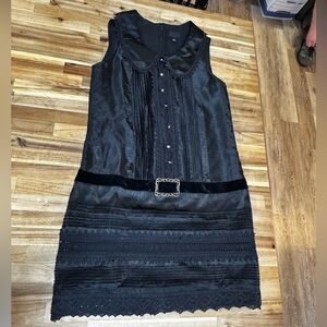 Anna Sui Peter Pan Collar Black Dress